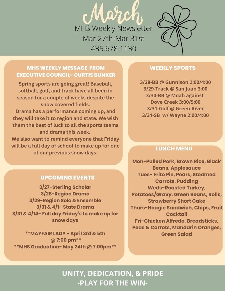 MHS Weekly Newsletter