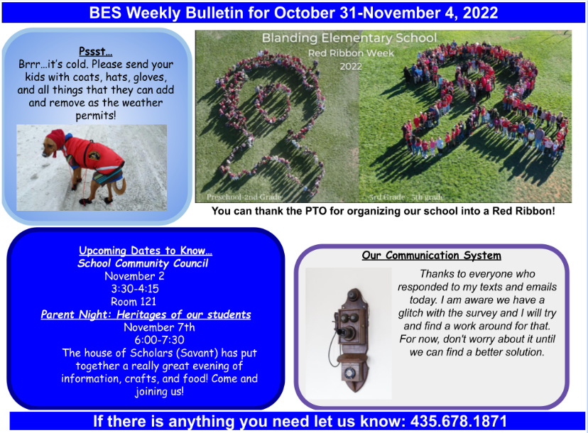 BES Weekly Bulletin October 31-November 4