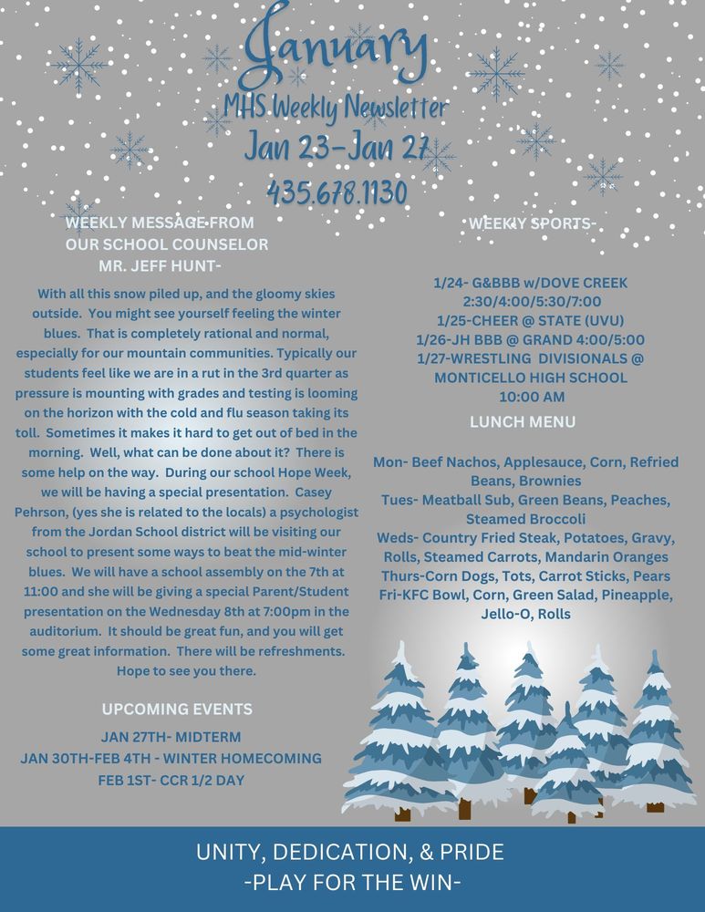 MHS Weekly Newsletter