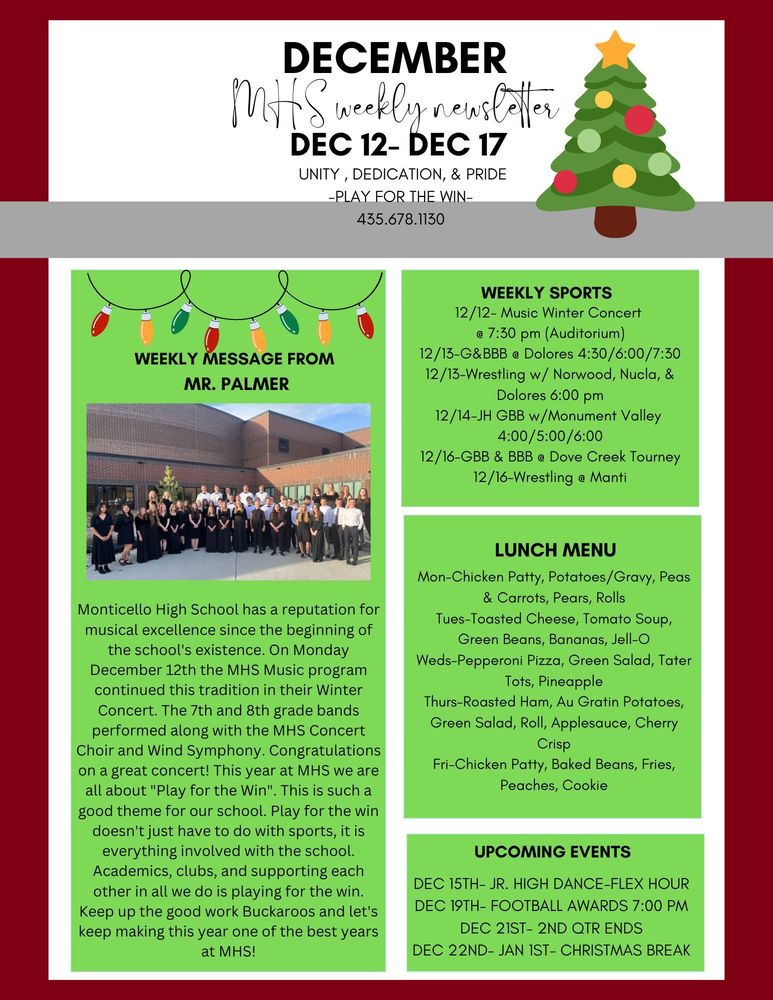 MHS Weekly Newsletter