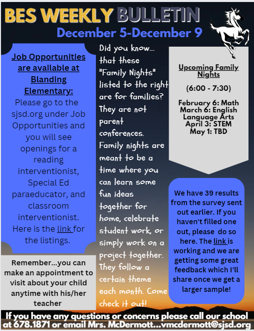 BES Bulletin 12/6-12/9