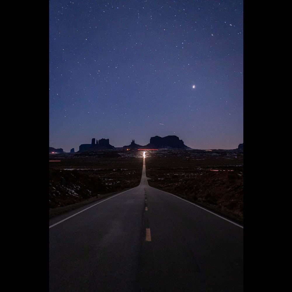 Bright star over Monument Valley photo taken by MacNeal Crank