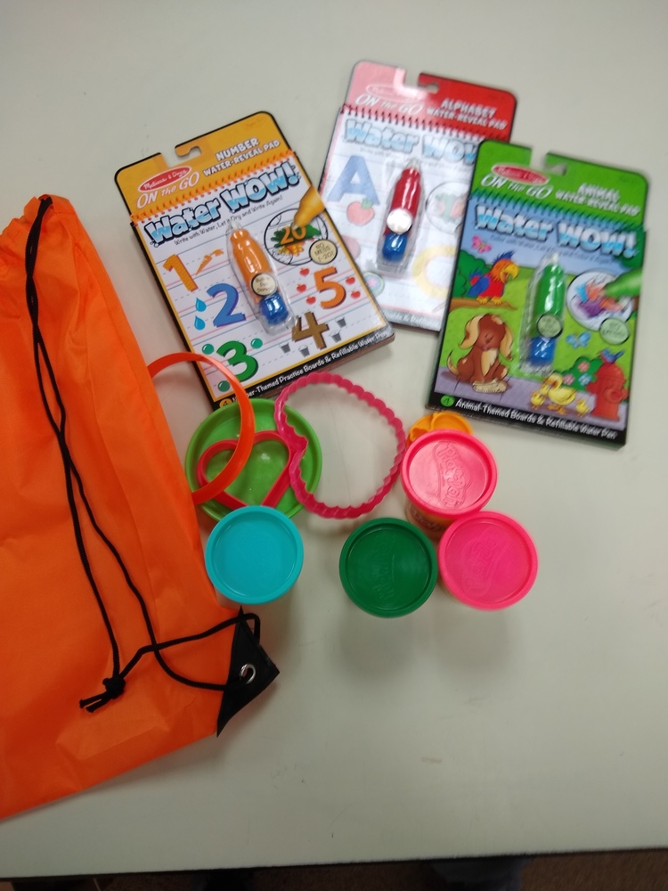 Art and Journaling Supplies being distributed to preschool students