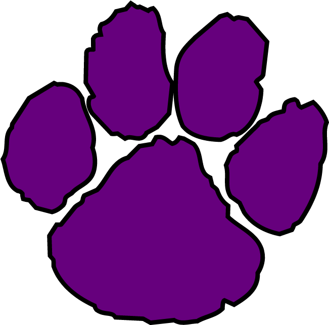 Purple cougar paw print