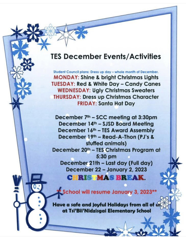 TES DECEMBER EVENTS