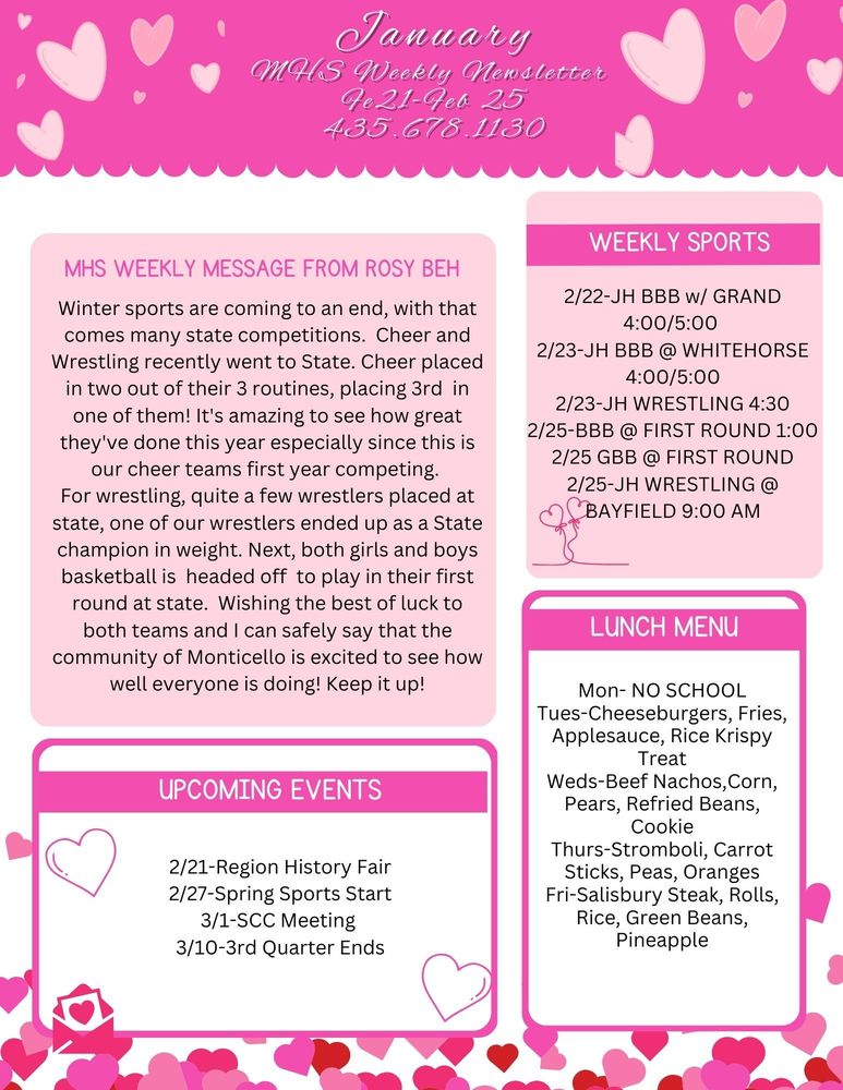MHS Weekly Newsletter