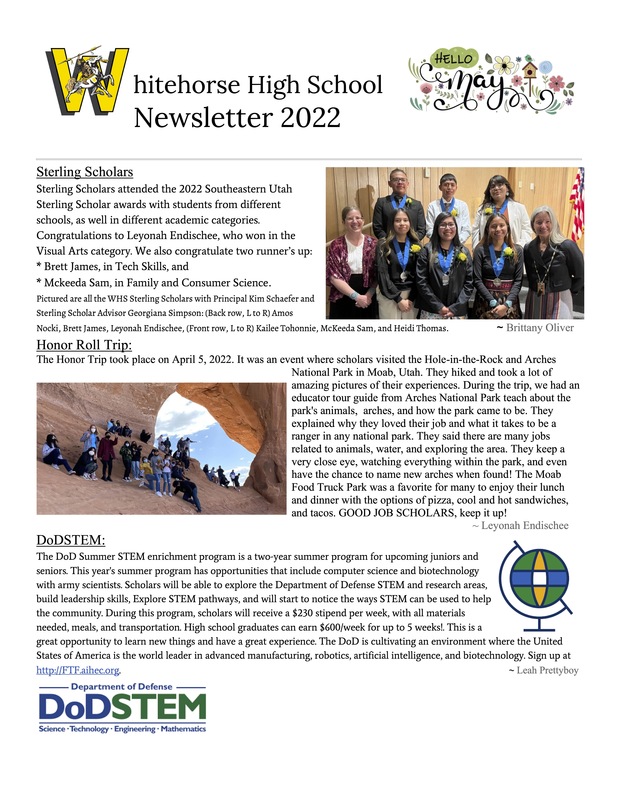 May Newsletter, page 1