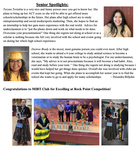 February Newsletter Whitehorse High School